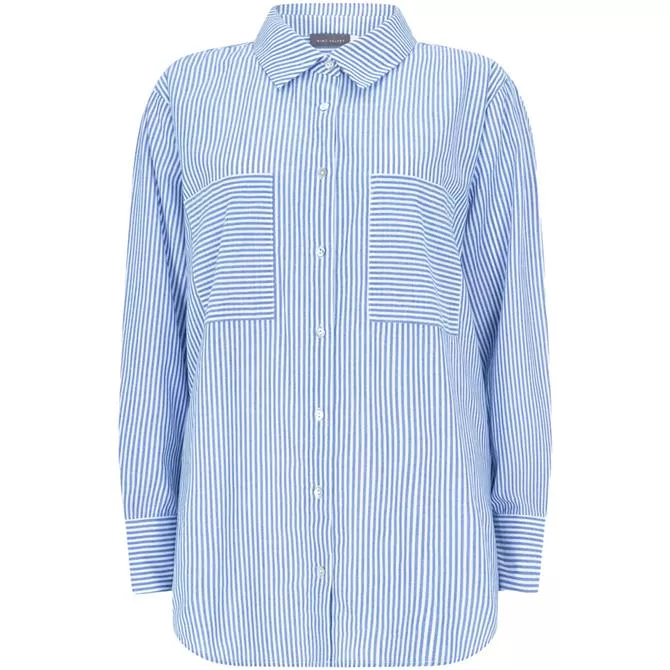Mint Velvet Blue Longline Striped Shirt | Jarrold, Norwich